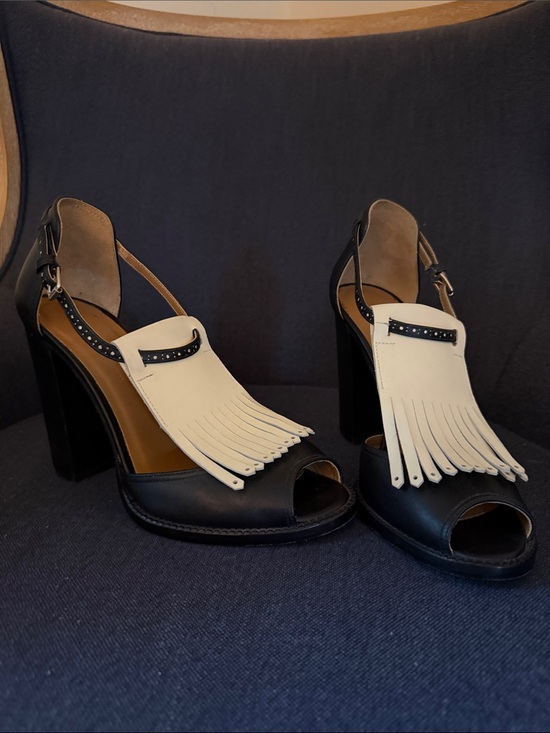 Polo Ralph Lauren Shoes - Polo Ralph Lauren "Norah" Tassel Kiltie Sandal Heels Black Sz 38.5 EU/ US 8